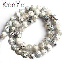 Natural Stone White Fire Agates Onyx Round Loose Beads For Jewelry Making 15'' Strand 6/8/10mm Pick Size DIY Bracelets Necklaces 2024 - buy cheap