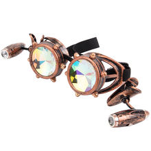 FLORATA Goggles Steampunk Glasses Vintage Retro Welding Punk Gothic Sunglasses Kaleidoscope Colorful Glasses Lens 2024 - buy cheap