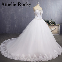 Vestido de noiva 2020, vestido vintage para baile, sem alças, miçangas, cinto de cristal, plus size, vestido de casamento 2024 - compre barato