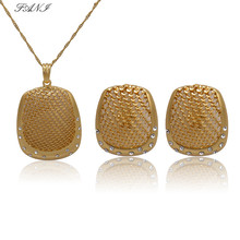Fani 2021 Austrian Crystal Jewelry Set for Women customer Gold Color Round Style Pendant/Earrings Sets parure bijoux femme 2024 - buy cheap