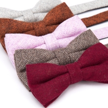 Men Bowtie Solid Wool Ties Mens Fashion Necktie Business Wedding Party Bow Tie Male Dress Shirt Accessories Corbatas Para Hombre 2024 - buy cheap