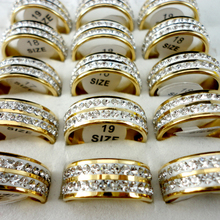 10 piezas para mujer anillos de acero inoxidable 316L anillo de ajuste de aniversario de compromiso Zirconia cúbica joyería femenina clásica LQ273 2024 - compra barato
