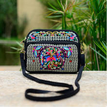 New Fashion Floral Embroidery Women Handbags!Hot Three-Zippers bags Ethnic National Top All-match Lady's canvas Shopping Carrier 2024 - buy cheap