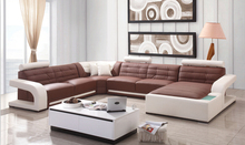 Modern corner Genuine leather sofa set for living room sofa set design U shape 2024 - buy cheap