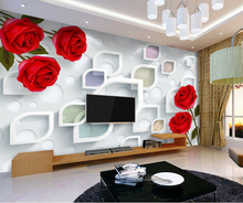 Papel pintado de flores personalizado 3D, mural simple de rosa de moda para la sala de estar dormitorio TV fondo de pared impermeable papel de pared 2024 - compra barato