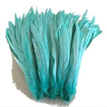 Free shipping 500pcs Mint green 35-40cm/14-16"Rooster tail feather DIY feather clothing jewelry accessories / wedding Party 2024 - buy cheap