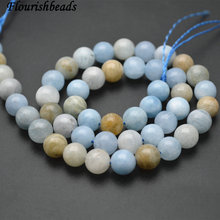 6mm 8mm 10mm Good Quality Natural Mix Color Aquamarine Stone Round Loose Beads Jewelry Making 2024 - buy cheap