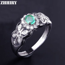 Real Emerald Ring Natural Gemstone Genuine Solid 925 Sterling Silver Woman Fine Jewelry 2024 - buy cheap
