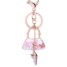 Creative Keychain!Fashion Rhinestone High-heeled Shoes Bag Key Chains Holder Charm Women Handbag Car Keyring Jewelry Gift R013 2024 - buy cheap