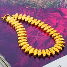 Резной короткий браслет-цепочка, желтый позолоченный женский и мужской браслет на запястье 6,8 дюйма 2024 - купить недорого
