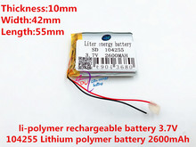 best battery brand  3.7 V lithium polymer battery 2600 mah 104255 mobile power supply tablet GPS navigator 2024 - buy cheap