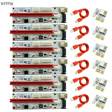 6 шт./лот PCI-E PCI E 1x до 16x Майнер машина усовершенствованный удлинитель 008C переходная карта адаптер 60 см кабель питания для майнинга биткоинов BTC 2024 - купить недорого
