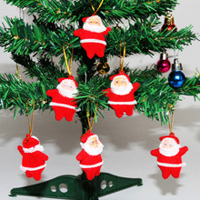 Decorações de natal pendentes de santa fé, 6 peças, para decoração caseira de árvores de natal 2024 - compre barato