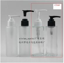 30pcs wholesale 100ml round transparent lotion bottle with black/white pump, glass 100ml cosmetic bottle for liquid cream 2024 - buy cheap