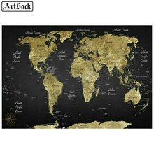 ArtBack 5d Diamond Painting World Map Icon Full Square Diamond Embroidery Sticker 3d Diamond Mosaic Map 2024 - buy cheap