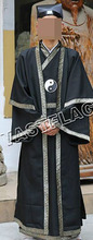 Roupa unissex de 2 cores preto/azul wudang tai chi roupas de artes marciais monmonge shaolin zen monge taiji taoist robe kung fu 2024 - compre barato