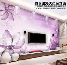 3d wallpaper custom 3d wall murals wallpaper flower mural Purple dream TV setting wallpaper 3d living room wallpaper decoration 2024 - buy cheap