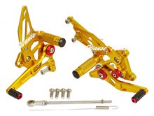 Waase CNC ajustable Rider Rear Sets Rearset reposapiés apoyapiés oro para Kawasaki Ninja 250R EX250 2008 2009 2010 2011 2012 2024 - compra barato