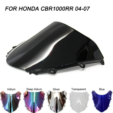 Black Motorcycle Motorbike Windshield Double Bubble Windscreen Wind Deflectors Air Flow For Honda CBR1000RR CBR 1000RR 2004-2007 2024 - buy cheap