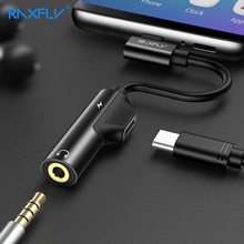 Adaptador raxfly usb tipo c para 3.5mm, adaptador aux para xiaomi mi6 mi 8 3.5, fone de ouvido e carregador de áudio, conversor para huawei p20 pro 2024 - compre barato