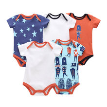 summer baby boy clothes 5pcs/lot short sleeve bodysuit cotton newborn girl gift set 2019 infant o-neck bodysuits clothing suit 2024 - buy cheap