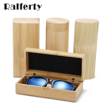 Ralferty Wooden Glasses Case Handmade Hard Square Cylinder Bamboo Strip Sunglass Case Eyewear Spectacle Eyeglass Box funda gafas 2024 - buy cheap