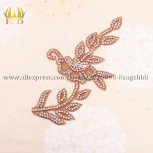 FZD 1 Piece Hotfix Crystals Silver,Gold Rhinestone Rhinestones Applique for Garment Dresses Headband Bridal Garters 2024 - buy cheap