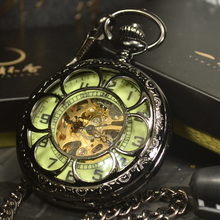 Luminous Mechanical Pocket Watch Steampunk Vintage Hollow Cover Analog Skeleton Hand Winding Mechanical Pocket Watch for Men 2024 - buy cheap