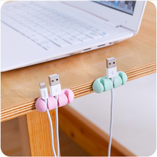 2019 2PCS/Lot  Self Stick Headphone Stick-on Wire Wrap Rack Organizer Headset Cable Holder Table Desk Cord Winder Collector 2024 - buy cheap