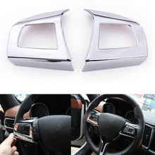 Botones de volante de coche cromados YAQUICKA 2x pegatina de lentejuelas para decoración de coche para accesorios de Interior Maserati Levante 2024 - compra barato