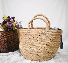 NEW Summer Straw Beach Bag Vintage Handmade Woven Shoulder Bag Raffia Circle Rattan Bags Bohemian Summer Vacation Casual Bags 2024 - buy cheap