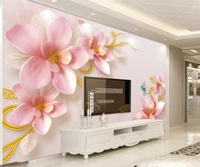 beibehang Custom wallpaper 3D embossed jewelry flowers simple European living room bedroom background wall paper papel de parede 2024 - buy cheap