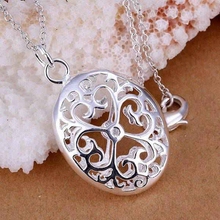 fine silver plated pendant 925-sterling-silver jewelry egg flower pendants necklace for women men +chain SP038 2024 - buy cheap