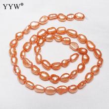 YYW Cultured Baroque Freshwater Pearl Beads Nuggets 5-6mm Approx 0.8mm Sold Per 15.4 Inch Strand Orange Pink Color Pealrs Beads 2024 - buy cheap