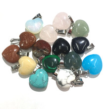 LE SKY10PCS Natural Stone Pendants Heart Shape Crystal Agates Necklace Pendant for Jewelry Making Good Quality Size16.5mmx16.5mm 2024 - buy cheap