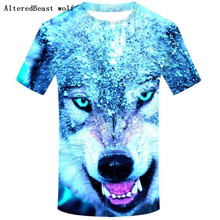 2019 Novelty 3D Men's wolf T shirt Cool wolf Printed t shirts summer Casual 3D Short Sleeve men T-shirts good quality 2024 - buy cheap