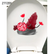 ZTTZDY 24,4*18,5 см креативная ручная роспись растений красная телесная наклейка на унитаз Персонализированная домашняя Настенная Наклейка 2024 - купить недорого