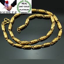 OMHXFC Wholesale European Fashion Man Male Party Wedding Gift Long 50cm Wide 5mm Hollow Olive Real 24KT Gold Chain Necklace NL61 2024 - buy cheap