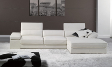 Envío Gratis 2013 francés moderno diseño de cuero genuino en forma de L de sofá de esquina mejor habitación el sofá LA066 2024 - compra barato