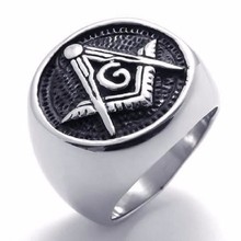 Специальное изобретение, тисненое эмалированное штампованное масонское кольцо, черное кольцо из нержавеющей стали, разработанное для джентльменов размером от 8 до 13 2024 - купить недорого