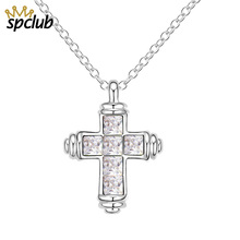 New Genuine Crystals from Swarovski Cross Necklace Jesus Virgin Mary Chain Pendant Necklace Easter Day's Gift For Women Jewelry 2024 - buy cheap