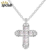 Novo cristais genuínos de swarovski cruz colar jesus virgem maria corrente pingente colar presente do dia de páscoa para as mulheres jóias 2024 - compre barato