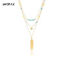 Многослойное ожерелье с искусственными перьями, ожерелье и подвеска в стиле стимпанк, женское ожерелье на цепочке, ювелирный подарок 2024 - купить недорого