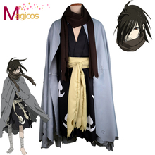 Disfraz de Anime Dororo Hyakkimaru para hombre, conjunto completo de Kimono, pelucas, capa, para fiesta de Halloween 2024 - compra barato