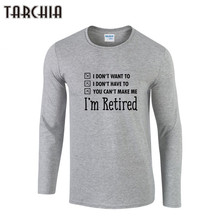 Camiseta de TARCHIA para hombre, camisa informal de manga larga con estampado de letras, ajustada, de algodón, talla grande 2024 - compra barato
