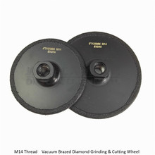 DIATOOL 2pcs/pk Vacuum Brazed diamond flat grinding wheel (105mm+125mm) M14 Thread Grit#30/40 Shaping wheel 2024 - buy cheap