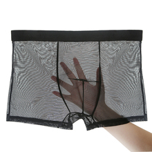 2020 calças de seda gelo dos homens legal malha transparente sexy ultra-fino perspectiva calças cueca cintura baixa esporte masculino cuecas 2024 - compre barato