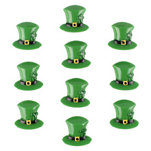 50 pcs Chapéu Verde Trevos Encantos Cabachons Resina Scrapbooking Clipe Arco de Cabelo Centro de Artesanato Enfeite 2024 - compre barato