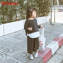 Conjunto de ropa de manga larga para niña, camiseta + chaleco blanco + Pantalones, chándal de 3 piezas 2024 - compra barato