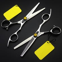 Top grade professional 6 inch 9cr13 thinning shears cutting barber hair scissors set makeup hairdressing scissors Free shipping 2024 - buy cheap